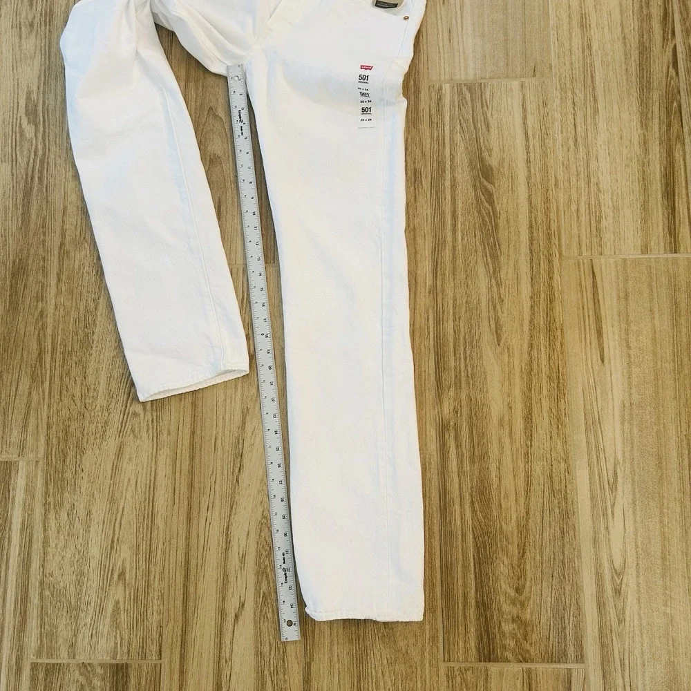 NWT Levi's 501 Original White Denim Jeans Men's Size 30 X 34 New Button Fly